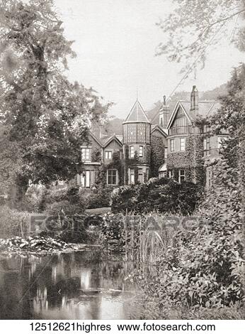 Stock Photograph - York Cottage, Sandringham, Norfolk, England. Birthplace of King George VI. From The Coronation Book of King George VI and Queen Elizabeth, published 1937.. Fotosearch