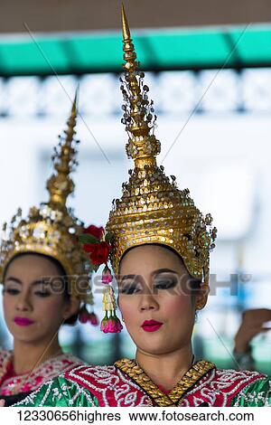 Young Women At A Traditional Dance; Bangkok, Thailand View Large Photo Image Stock Photograph - Young Women At A Traditional Dance; Bangkok, Thailand. Fotosearch