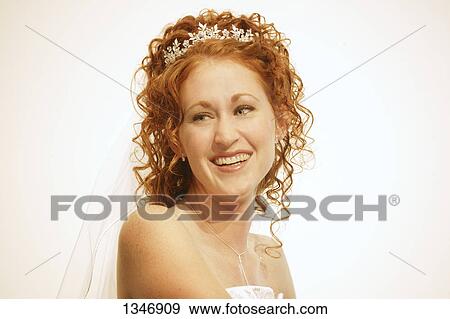 Stock Photo - A blushing bride. Fotosearch