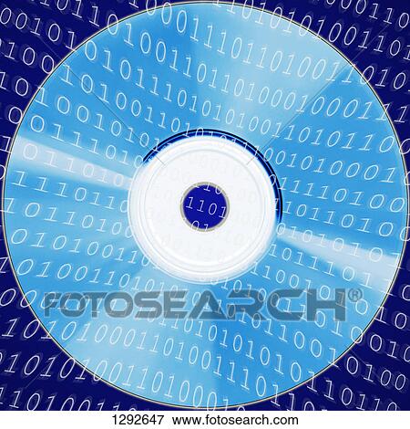 Stock Photo - A CD collage with binary code. Fotosearch