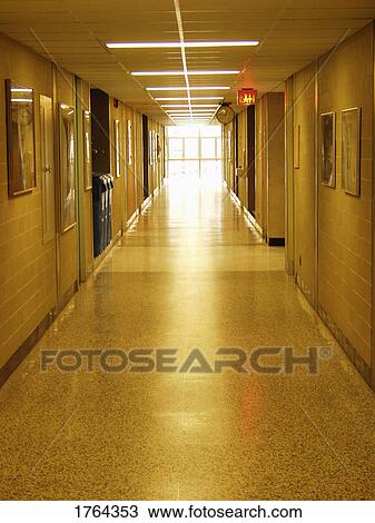Stock Image - A school hallway. Fotosearch
