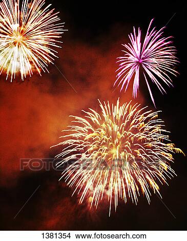 Picture - Bright fireworks. Fotosearch