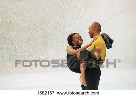 Couple together wading in pool View Large Photo Image Stock Photo - Couple together wading in pool. Fotosearch