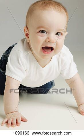 Stock Image - Crawling baby. Fotosearch