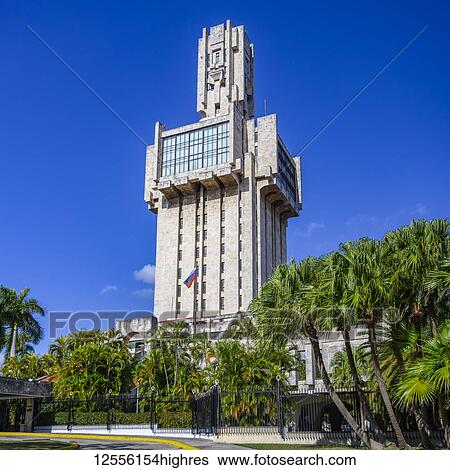 Stock Photograph - Embassy of Russia, Miramar District; Havana, Cuba. Fotosearch
