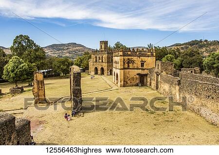 Stock Photograph - Fasilides's Archive and Library of Yohannes I, as seen from Fasilides Castle, Fasil Ghebbi (Royal Enclosure); Gondar, Amhara Region, Ethiopia. Fotosearch