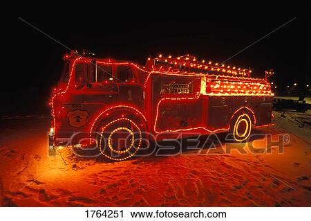 Fire truck decorated for Christmas View Large Photo Image Stock Image - Fire truck decorated for Christmas. Fotosearch