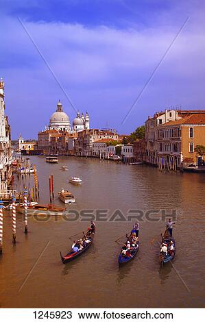 Gondolas On the Grand Canal Venice Italy View Large Photo Image Stock Image - Gondolas On the Grand Canal Venice Italy. Fotosearch