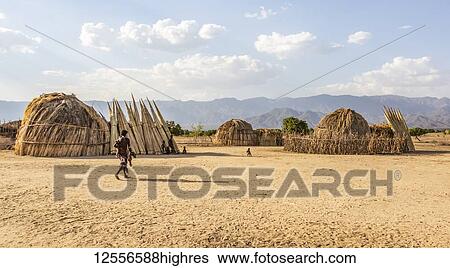 Huts in Arbore Village; Omo Valley, Ethiopia View Large Photo Image Stock Photograph - Huts in Arbore Village; Omo Valley, Ethiopia. Fotosearch
