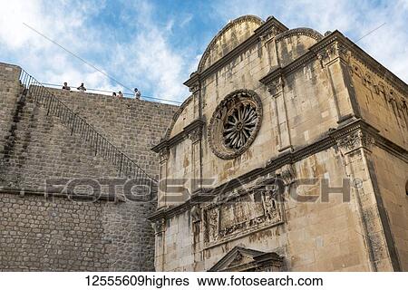 St Saviour Church and City Wall near the Pile Gate; Dubrovnik, Dubrovnik-Neretva County, Croatia View Large Photo Image Stock Photograph - St Saviour Church and City Wall near the Pile Gate; Dubrovnik, Dubrovnik-Neretva County, Croatia. Fotosearch