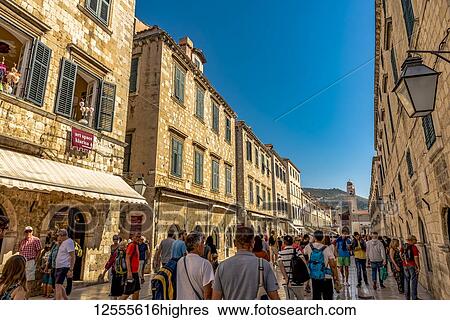 Stock Photograph - Stradun or main street; Dubrovnik; Dubrovnik-Neretva County, Croatia. Fotosearch