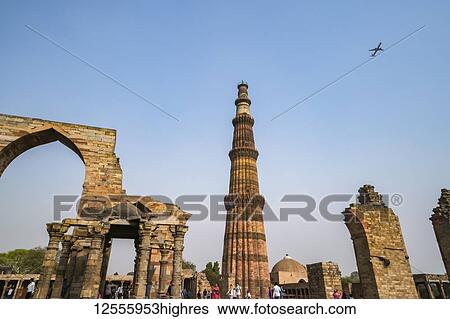 Stock Photograph - The historic sight called Qutub Minar; Delhi, India. Fotosearch