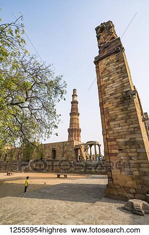Stock Photograph - The historic sight called Qutub Minar; Delhi, India. Fotosearch