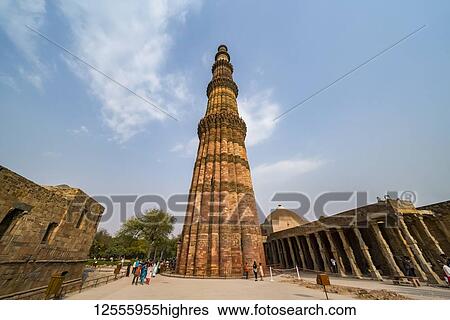 Stock Photograph - The historic sight called Qutub Minar; Delhi, India. Fotosearch