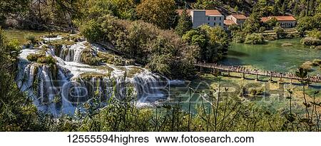 The Krka waterfalls, Krka National Park; Croatia View Large Photo Image Stock Photograph - The Krka waterfalls, Krka National Park; Croatia. Fotosearch
