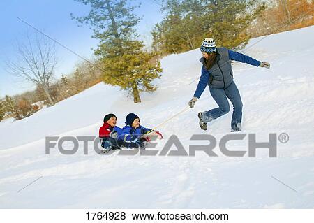 Stock Photo - Tobogganing. Fotosearch