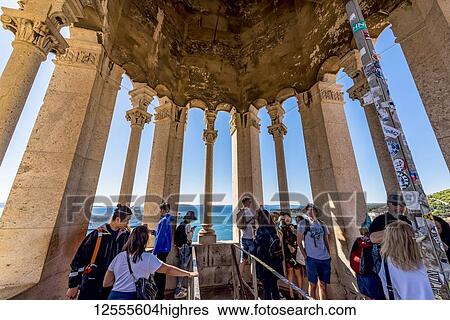 View from the top of St Domnius Bell Tower on the Peristyle of Diocletian's Palace; Split, Croatia View Large Photo Image Stock Photograph - View from the top of St Domnius Bell Tower on the Peristyle of Diocletian's Palace; Split, Croatia. Fotosearch