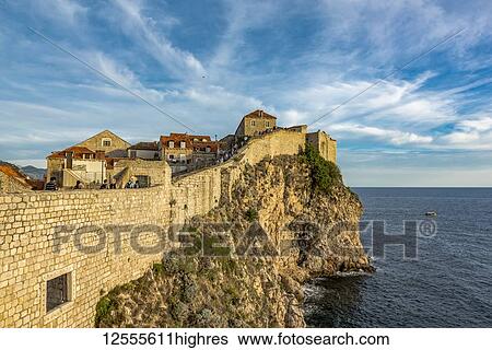 View of the City Walls at sunset; Dubrovnik, Dubrovnik-Neretva County, Croatia View Large Photo Image Stock Photograph - View of the City Walls at sunset; Dubrovnik, Dubrovnik-Neretva County, Croatia. Fotosearch