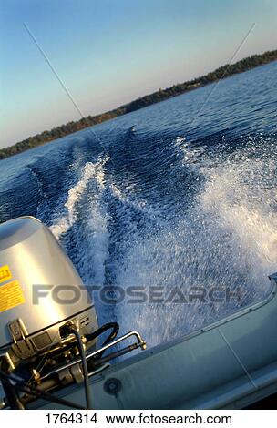 View off the back of a motor boat View Large Photo Image Picture - View off the back of a motor boat. Fotosearch