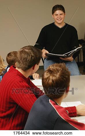 Picture - Young man makes a speech. Fotosearch
