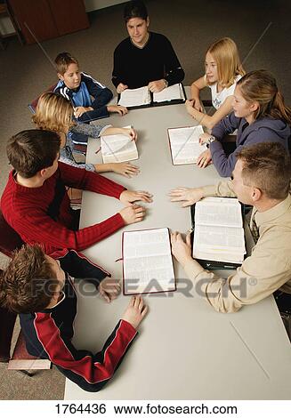 Young people's Bible study View Large Photo Image Stock Photograph - Young people's Bible study. Fotosearch