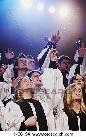 Picture - A choir sings. Fotosearch