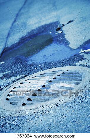 A sewage drain View Large Photo Image Picture - A sewage drain. Fotosearch