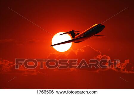 Stock Photograph - Airplane in the sky. Fotosearch