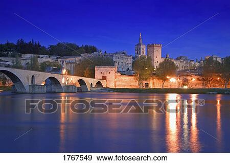 Avignon from Rhone River Provence France View Large Photo Image Stock Photo - Avignon from Rhone River Provence France . Fotosearch