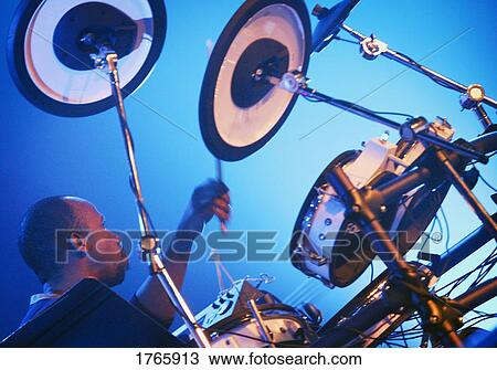 Man on drums View Large Photo Image Stock Image - Man on drums. Fotosearch