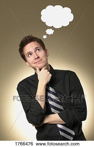 Man with blank thought bubble View Large Photo Image Stock Photograph - Man with blank thought bubble. Fotosearch