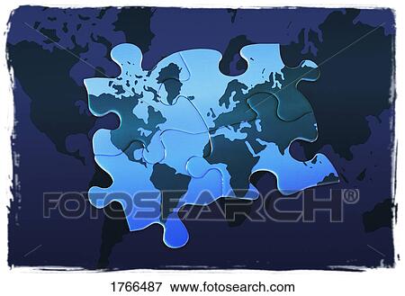 Puzzle pieces connecting the world together View Large Photo Image Stock Photo - Puzzle pieces connecting the world together. Fotosearch