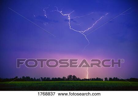 Stock Photo - A lightning storm. Fotosearch