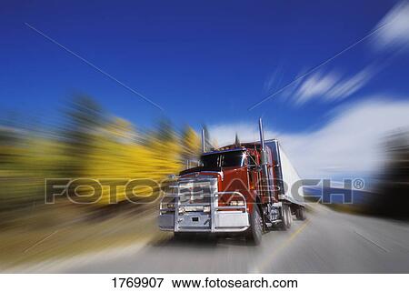 A semi truck View Large Photo Image Stock Photo - A semi truck. Fotosearch