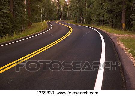 Stock Image - curved road. Fotosearch
