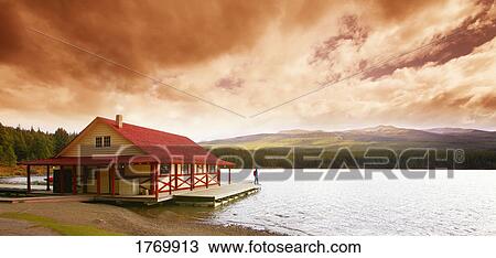 Enjoying a mountain lake view View Large Photo Image Stock Image - Enjoying a mountain lake view. Fotosearch