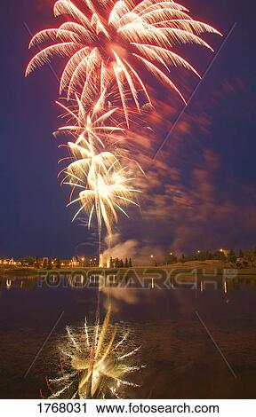 Fireworks display On Canada Day Sherwood Park Alberta Canada View Large Photo Image Stock Image - Fireworks display On Canada Day Sherwood Park Alberta Canada. Fotosearch