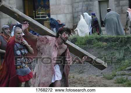 Stock Image - Jesus carrying the cross. Fotosearch