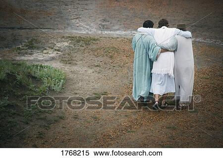 Stock Photography - Jesus walking with disciples. Fotosearch