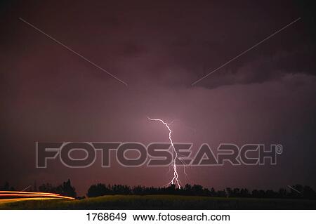 Stock Photo - Lightning in the sky. Fotosearch