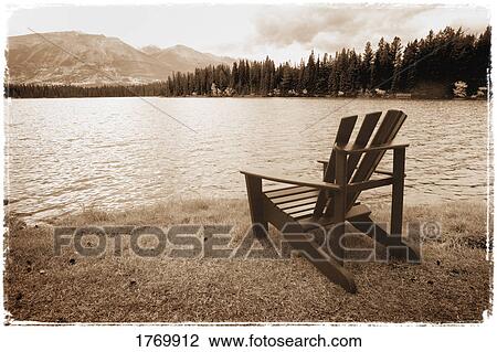 Stock Image - Mountain lake view. Fotosearch