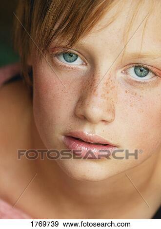 Stock Photo - Portrait of a pretty teenage girl. Fotosearch