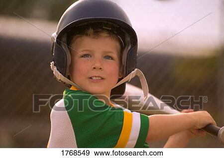 Portrait of little by playing baseball View Large Photo Image Stock Photo - Portrait of little by playing baseball. Fotosearch