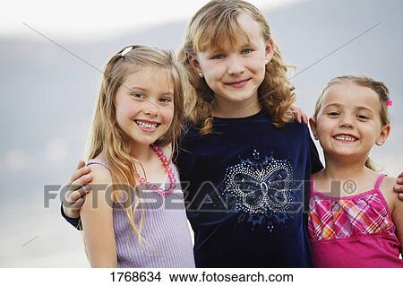 Picture - Three young girls. Fotosearch