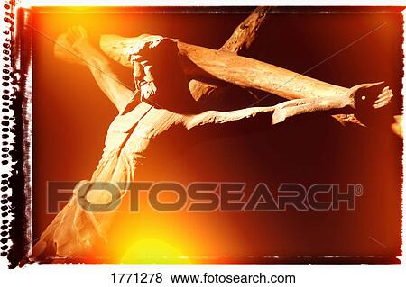 A wooden carving of Jesus on the cross View Large Photo Image Stock Photo - A wooden carving of Jesus on the cross. Fotosearch