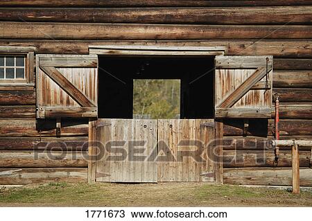 Barn with open doors View Large Photo Image Stock Image - Barn with open doors. Fotosearch