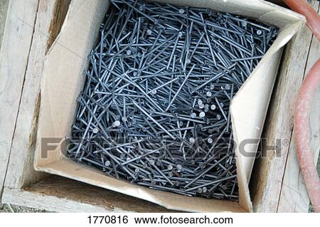 Box of nails View Large Photo Image Stock Photograph - Box of nails. Fotosearch