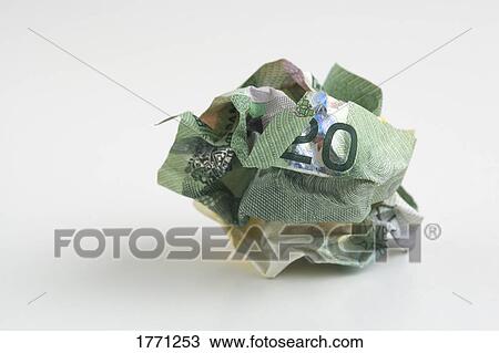 Stock Image - Crumpled bank notes. Fotosearch