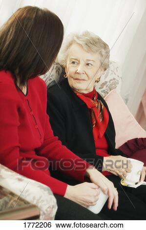 Daughter and Elderly Mother View Large Photo Image Stock Photograph - Daughter and Elderly Mother. Fotosearch