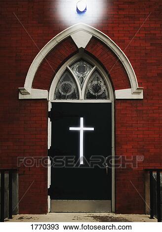 Stock Image - Door of church. Fotosearch